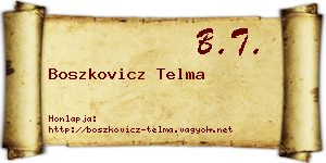 Boszkovicz Telma névjegykártya
